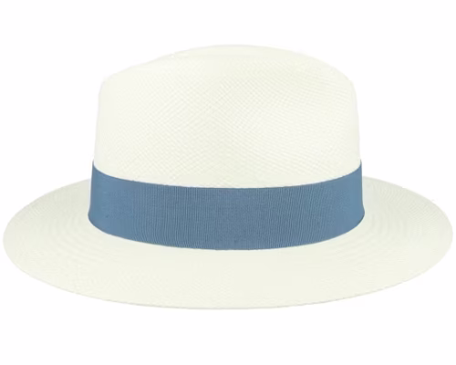 Panama WhiteGrey Blue Straw Hat