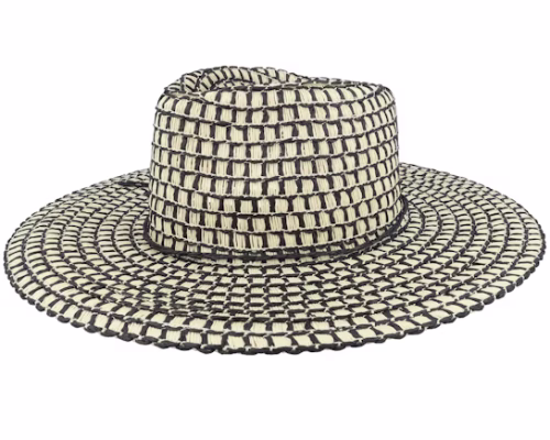 Papierstroh Fedora NaturSchwarz-os