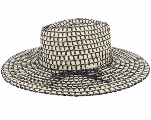 Papierstroh Fedora NaturSchwarz-os