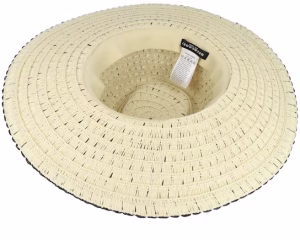 Papierstroh Fedora NaturSchwarz-os