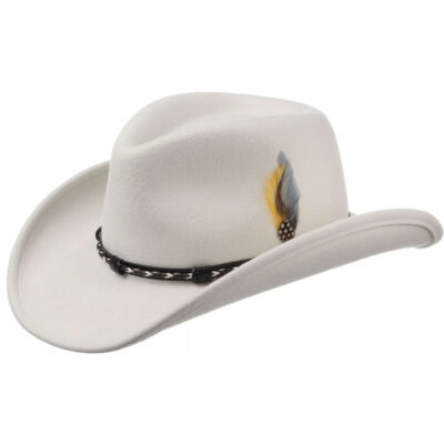 Wide Brim Cowboy Hat - White