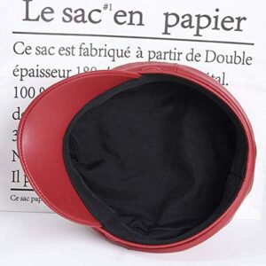 Women PU Leather Fiddler Cap