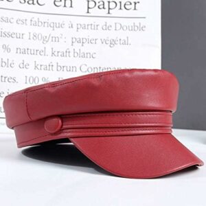 Women PU Leather Fiddler Cap