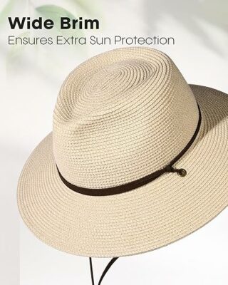 Womens Wide Brim Summer Straw Hat