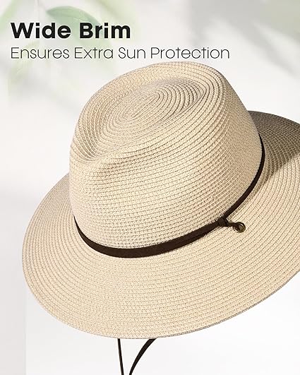 Womens Wide Brim Summer Straw Hat