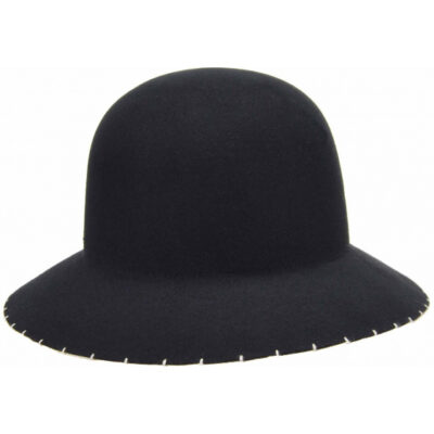 Adele Black Felt Cloche Hat