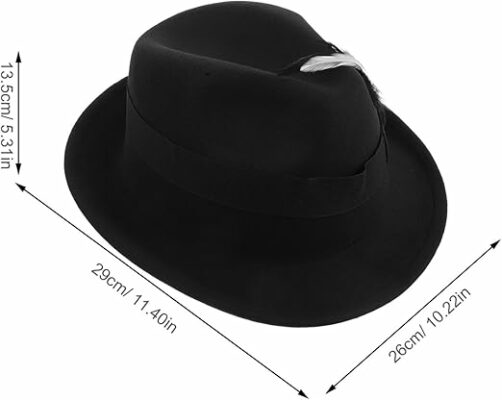Classic Short Brim Black Fedora Hat