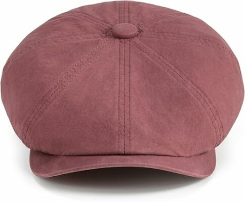 Cotton Men's Newsboy Cap- Burgundy