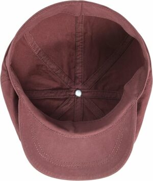 Cotton Men's Newsboy Cap- Burgundy