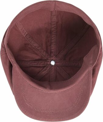 Cotton Men's Newsboy Cap- Burgundy
