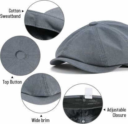 Cotton Vintage Men's Newsboy Cap