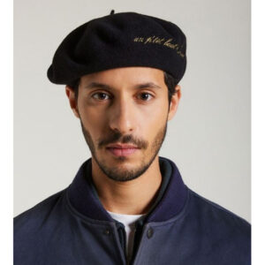 Gold Embroidery Black Beret