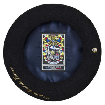 Gold Embroidery Black Beret