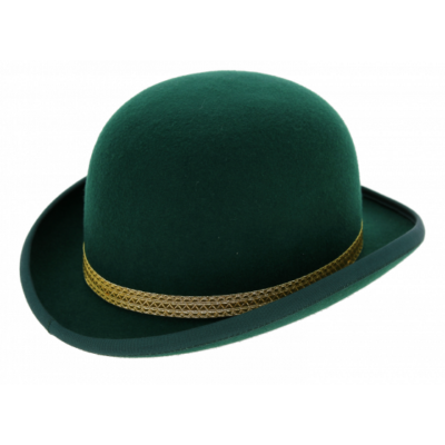 Green Wool Felt Bowler Hat
