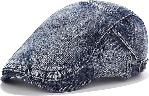 Ivy Adjustable Denim Flat Cap