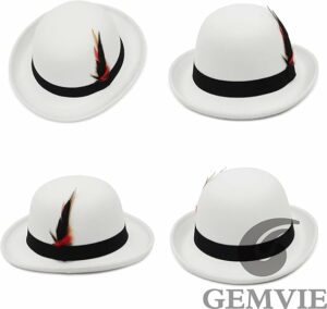 Men Women Short Brim Bowler Hat