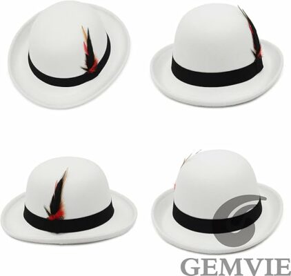 Men Women Short Brim Bowler Hat