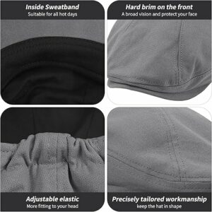 Men's Cotton Flat Cap - Grey