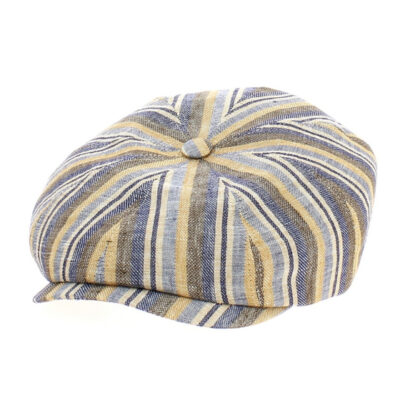 Multicolored Striped Newsboy Cap