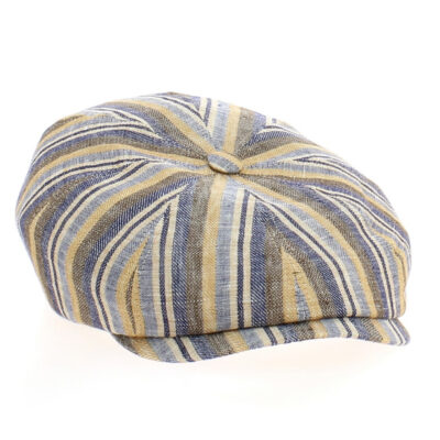 Multicolored Striped Newsboy Cap
