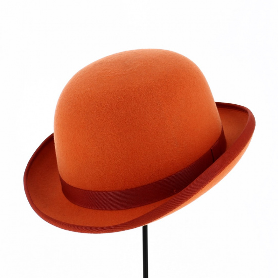 Orange Wool Felt Bowler Hat