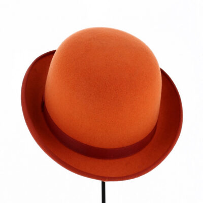 Orange Wool Felt Bowler Hat