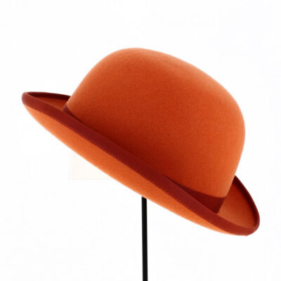 Orange Wool Felt Bowler Hat