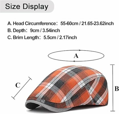 Retro Men Plaid Flat Cap