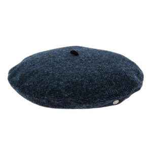 Tweed Germain Beret - Navy Blue