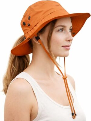 Women Fit Ponytail Packable Boonie Hat