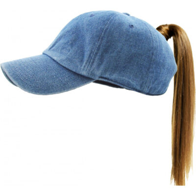 Women's Baseball Cap with Ponytail Opening Jeans