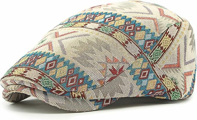 Womens Leopard Print Flat Cap