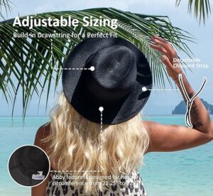 Womens Packable Wide Brim Straw Hat