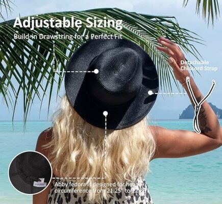 Womens Packable Wide Brim Straw Hat