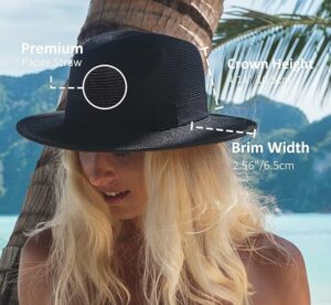 Womens Packable Wide Brim Straw Hat