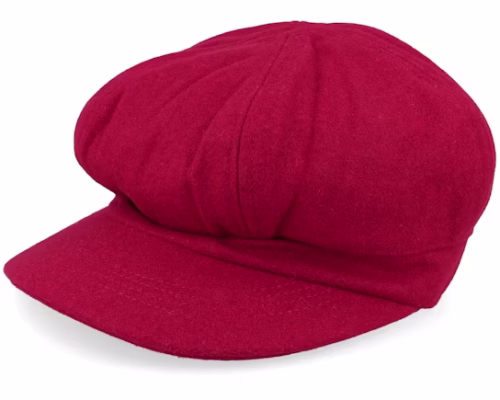Wool Blend Baker Boy Cap Red Vega Cap