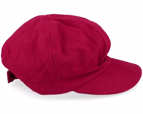 Wool Blend Baker Boy Cap Red Vega Cap