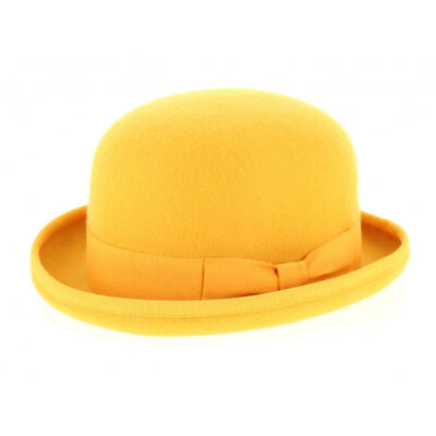 Yellow Wool Felt Bowler Hat