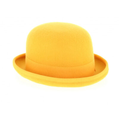 Yellow Wool Felt Bowler Hat