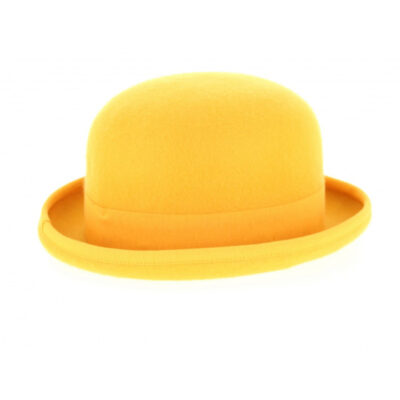 Yellow Wool Felt Bowler Hat