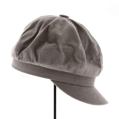Azora Grey Cotton Bakerboy Cap