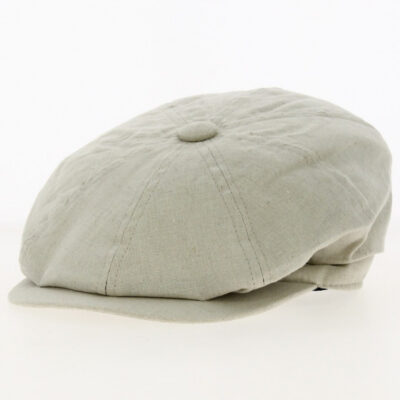 Beige Linen Hatteras Flat Cap