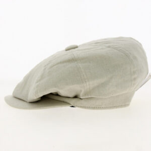 Beige Linen Hatteras Flat Cap