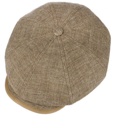 Brown Linen Hatteras Newsboy Cap