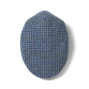 Check Lightweight Flat Cap - Ice Blue-Royal Blue