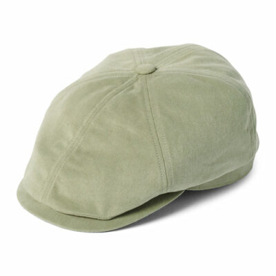 Cotton Canvas Newsboy Cap - Sage-Khaki