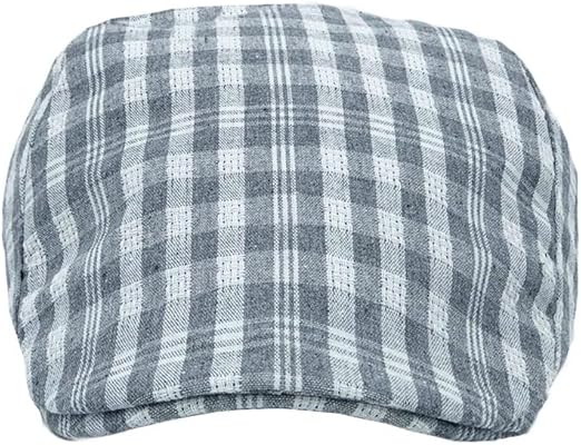 Cotton Check Adjustable Flat Cap