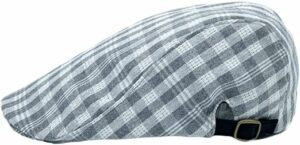 Cotton Check Adjustable Flat Cap
