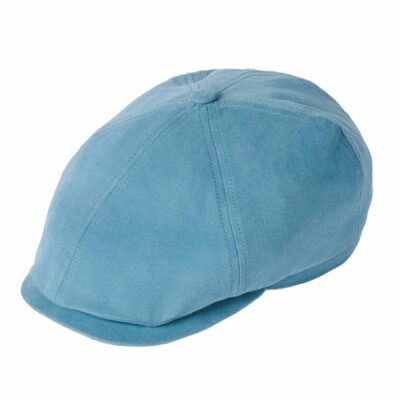 Cotton Hudson 6 Panel Flat Cap In SkySage