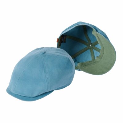 Cotton Hudson 6 Panel Flat Cap In SkySage